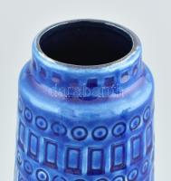 Retro kék mázas német kerámia váza. Jelzett, hibátlan 23 cm