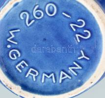 Retro kék mázas német kerámia váza. Jelzett, hibátlan 23 cm