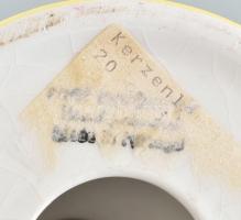 Színes kerámia gyertyatartó, Kézzel festett, jelzett, hibátlan 21 cm