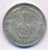 Német Harmadik Birodalom 1938A 5M Ag "Hindenburg" T:AU patina German Third Reich 1938A 5 M...