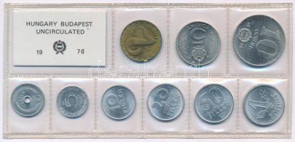 1976. 2f-10Ft (9xklf) érmés forgalmi sor fóliatokban T:UNC Adamo FO9