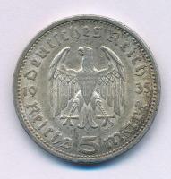 Német Harmadik Birodalom 1935A 5M Ag "Hindenburg" T:XF patina German Third Reich 1935A 5 M...