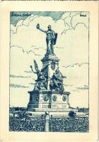 Arad, Vértanú szobor. Kiadja a Délvidéki Egyetemi és Főiskolai Hallgatók Egyesülete / statue, monument, irredenta art postcard s: Lamoss (EK)