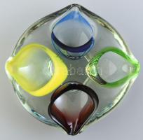 Négy színű design asztali dísz. Anyagában színezett hibátlan d:14 cm