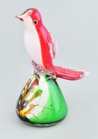 Muranoi madárka. anyagában színezett, hibátlan. 18 cm