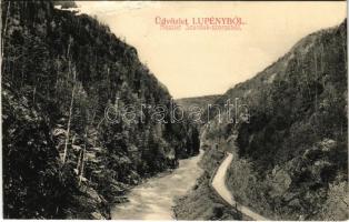 1913 Lupény, Lupeni; Részlet a Szurduk szorosból. Joánovits János kiadása / Pasul Surduc / gorge (felszíni sérülés / surface damage)