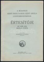 1930-1931 A budapesti Szent Orsolya rendi Szent Angéla Leánygimnáziumának értesítője. 33 p. Kiadói papírkötés.