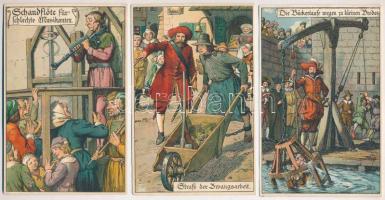 6 db RÉGI litho művész képeslap / 6 pre-1945 litho art postcards (Lith. & Druck von E. Nister)