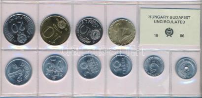 1986. 2f-20Ft (10xklf) érmés forgalmi sor fóliatokban T:UNC Adamo FO19