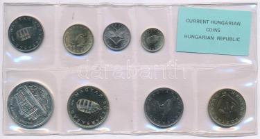 1992. 1Ft-200Ft (8xklf) érmés forgalmi sor fóliatokban T:BU Hungary 1992. 1 Forint - 200 Forint (8xd...