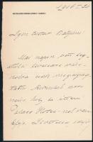 1916 Skerlecz Iván (1873-1951) Horvát-Szlavón-Dalmátország bánja, főrendiházi tag kézzel írt levele