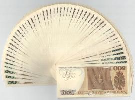 Lengyelország 1976-1988. 100Zl (42db, közte sorszámkövetők és közeli sorszámok) + 1982. 500Zl + 1988...