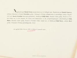 1855-1882 6 db főnemesi esküvői értesítő, Andrássy, Csáky, Batthyány, szakadással, folttal