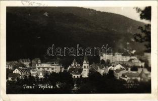 1934 Trencsénteplic, Trencianske Teplice; látkép / general view. Foto Holoubkova (Trencín) photo (EK)