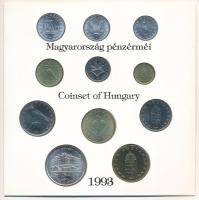 1993. 10f-200Ft (11xklf) forgalmi sor dísztokban, egylapos verzió, benne 200Ft Ag "MNB", külső védőtok hiányzik! T:BU Adamo FO26.2