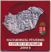 2001. 1Ft-100Ft (7xklf) forgalmi sor dísztokban, Magyarország pénzérméi sorozat, belső tokon a ragasztás részben elengedett T:BU  Adamo FO34