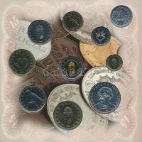 1998. 50f-200Ft (10xklf) forgalmi sor + 1998. 100Ft alpakka "1848-1849. Szabadságharc 150. évfo...