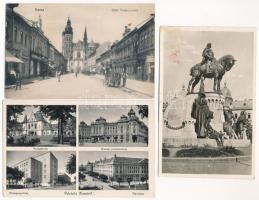 18 db RÉGI történelmi magyar város képeslap: Kassa, Komárom, Pozsony, Szabadka, Kolozsvár... / 18 pr...