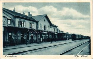 1935 Kiskunhalas, MÁV vasútállomás, vonat