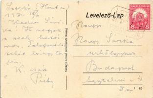 1930 Letkés, községháza, Római katolikus iskola és templom, Vámőrségi laktanya + "LETKÉS POSTAI...