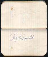 Aláírás-gyűjtemény füzetben, főleg amerikai hírességek (színészek, birkózók, bokszolók): Lionel Hamp...