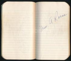 Aláírás-gyűjtemény füzetben, főleg amerikai hírességek (színészek, birkózók, bokszolók): Lionel Hamp...