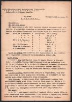 1944 M. kir. Földmívelésügyi Minisztériumi Tisztviselők Segélyalapítványának Beszerzési és Étkezési akciója, 3 p (2 lapon), apó lapszéli szakadásokkal