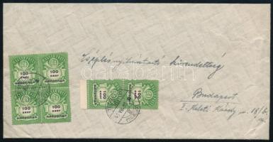 1946 (27. díjszabás) Távolsági 2. súlyfokozatú levél 600 ezer AP bérmentesítéssel TENGELIC - Budapest