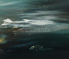 Adilov Alim (1963-): Tengerparti alkony. Olaj, farost, jelezve jobbra lent, hátoldalán címkén felira...