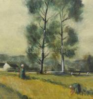 Franz Joseph Herold (1904-1986): Kint a földön. Olaj, vászon. Jelezve balra lent. Dekoratív fakeretb...