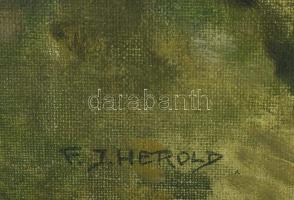 Franz Joseph Herold (1904-1986): Kint a földön. Olaj, vászon. Jelezve balra lent. Dekoratív fakeretb...