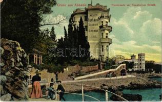 1913 Abbazia, Opatija; Promenade vor Sanatorium Schalk / sanatorium, spa (EK)