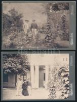 cca 1900 Nyíregyháza, családi életképek, 3 db keményhátú fotó Vadnai Béla műterméből, 10,5×16 cm