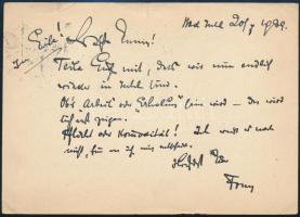 1939 Lehár Ferenc (1870-1948) zeneszerző német nyelvű, autográf levelezőlapja Papházy Istvánnénak Bé...