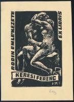 Fery Antal: Ex libris Keresi Ferenc. linómetszet, papír, jelzett 11x8 cm