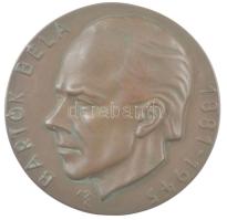 Molnár Elek (1916-1994) DN Bartók Béla 1881-1945 egyoldalas öntött bronz emlékérem (110mm) T:1- patina