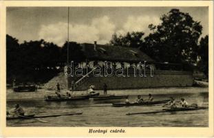 1933 Szigetmonostor, Horányi csárda, evezősök a Dunán