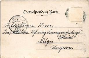 1902 Praha, Prag, Prága, Prague; Deutsches Haus / German House. Art Nouveau, floral (EK)