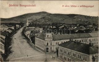 1913 Beregszász, Beregovo, Berehove; a város látképe a szőlőhegységgel. Farkas J. kiadása / general view (EK)