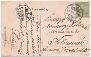 1907 Zilah, Zalau; Református templom, Wesselényi szobor, Tuhutum emlék, Kossuth tér, Szikszai park....