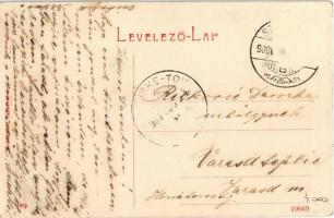 1908 Szászváros, Broos, Orastie; Iskola tér, Evangélikus templom, üzlet. W.L. (?) 1665. B. Stelescu ...