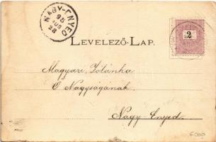 1898 (Vorläufer) Felsőbánya, Baia Sprie; látkép. Fénynyomat Divald K. fia / general view (r)