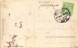 1911 Tövis, Teius; vasútállomás. Abrahám testvérek kiadása / railway station + "KOLOZSVÁR - BUD...