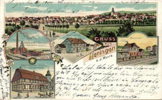Heringen a. d. Werra Litho with railway-station