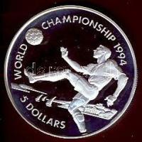 Bahama-szigetek 1993. 5$ Ag "Labdarúgó VB" T:PP