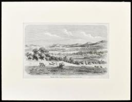 cca 1860 Rusz Károly (1811-1899)/ Greguss János: Bacskó vidéke Zemplén. Fametszet Jelzett a metszete...