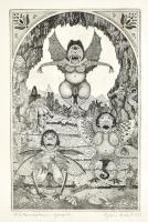 Nyári Lóránt (1928-1982), 3 db rézkarc egy lapon: Metamorfózis, 1978. Rézkarc, papír, jelzett, 28,5×...