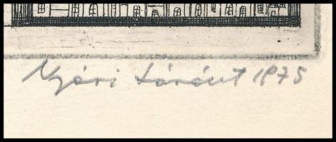 Nyári Lóránt (1928-1982): Karácsony (Christmas), 1975. Rézkarc, papír, jelzett, 13×20 cm