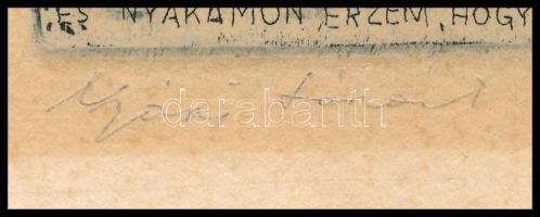 Nyári Lóránt (1928-1982): Francois Villon, 1973. Rézkarc, papír, jelzett, kissé foltos, 19×8 cm