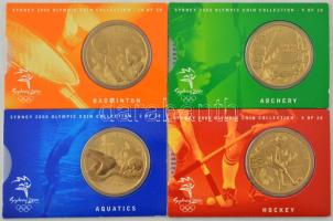 Ausztrália 2000. 5$ "Olimpia" Al-bronz (20db, 19xklf) mind gyűjtői tokban, magyar nyelvű t...